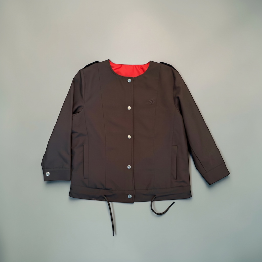 Jacket Mujer - Jacket Mujer Negra con botones y Cuello Redondo